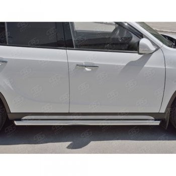 Защита порогов из круглой трубы d63 мм Russtal v1 Brilliance V5 (2012-2018)