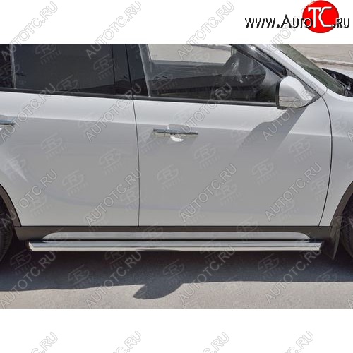 13 849 р. Защита порогов из круглой трубы d63 мм Russtal v1 Brilliance V5 (2012-2018)  с доставкой в г. Екатеринбург