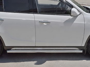 12 849 р. Защита порогов из круглой трубы d63 мм Russtal v2 Brilliance V5 (2012-2018)  с доставкой в г. Екатеринбург. Увеличить фотографию 2