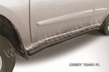 Защита порогов из труб d57 Slitkoff Chery Tiggo T11 рестайлинг (2013-2016)