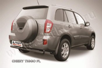 6 999 р. Защита заднего бампера из трубы d76 Slitkoff (с поступью)  Chery Tiggo T11 (2013-2016) рестайлинг (Цвет: серебристый)  с доставкой в г. Екатеринбург. Увеличить фотографию 1