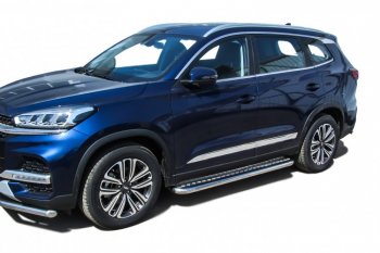 17 699 р. Защита порогов Slitkoff (Ø 57 мм, с листом) Chery Tiggo 8 (T18) рестайлинг (2019-2025)  с доставкой в г. Екатеринбург. Увеличить фотографию 3