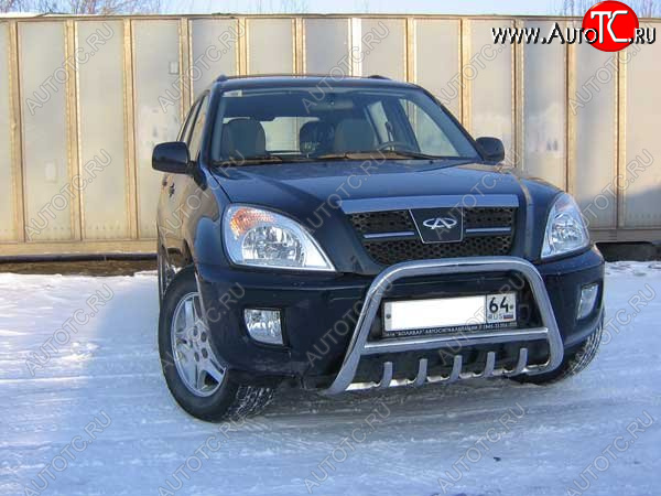 26 549 р. Кенгурятник низкий Slitkoff (Ø 57 мм, с защитой картера) Chery Tiggo T11 дорестайлинг (2005-2013)  с доставкой в г. Екатеринбург