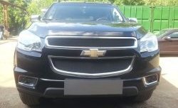 1 469 р. Сетка в решетку радиатора (верхняя) Russtal  Chevrolet Trailblazer  GM800 (2012-2016) дорестайлинг (черная)  с доставкой в г. Екатеринбург. Увеличить фотографию 4