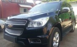 Нижняя сетка на бампер Russtal (хром) Chevrolet (Шевролет) Trailblazer (Трейлблэйзер)  GM800 (2012-2016) GM800 дорестайлинг