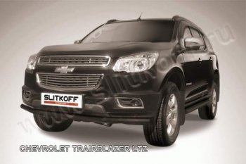 9 549 р. Защита переднего бампера d57 Slitkoff  Chevrolet Trailblazer  GM800 (2012-2016) дорестайлинг (Цвет: серебристый)  с доставкой в г. Екатеринбург. Увеличить фотографию 1