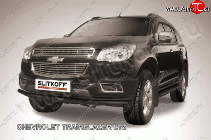 9 549 р. Защита переднего бампера d57 Slitkoff  Chevrolet Trailblazer  GM800 (2012-2016) дорестайлинг (Цвет: серебристый)  с доставкой в г. Екатеринбург