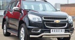 8 849 р. Защита порогов из круглой трубы диаметром 42 мм Russtal  Chevrolet Trailblazer  GM800 (2012-2016) дорестайлинг  с доставкой в г. Екатеринбург. Увеличить фотографию 2