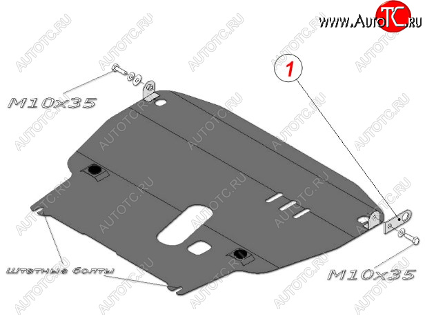 4 999 р. Защита картера двигателя и КПП (большая, V-1,4) Alfeco Chevrolet Aveo T250 седан рестайлинг (2006-2011) (Сталь 2 мм)  с доставкой в г. Екатеринбург