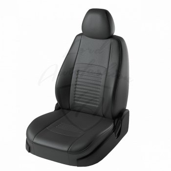 Чехлы для сидений Lord Autofashion Турин (экокожа) Chevrolet Aveo T250 седан рестайлинг (2006-2011)  (Чёрный, вставка чёрная)