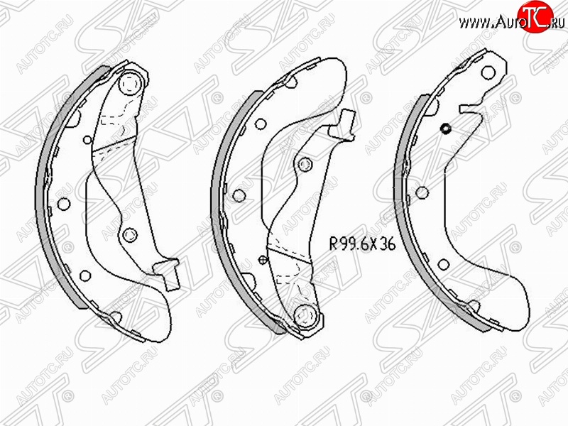 1 539 р. Колодки тормозные задние SAT  Chevrolet Aveo  T200 (2002-2008), Chevrolet Captiva (2011-2016), Ravon Nexia R3 (2016-2020), Ravon R4 (2016-2020)  с доставкой в г. Екатеринбург