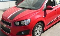 Накладка на передний бампер CT Chevrolet Aveo T300 седан (2011-2015)