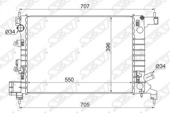5 999 р. Радиатор двигателя SAT (пластинчатый, 1.2/1.4, МКПП) Chevrolet Aveo T300 хэтчбек (2011-2015)  с доставкой в г. Екатеринбург. Увеличить фотографию 1