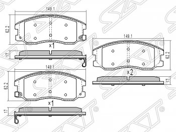 1 669 р. Колодки тормозные SAT (передние)  Chevrolet Captiva (2006-2011), Opel Antara (2006-2010)  с доставкой в г. Екатеринбург. Увеличить фотографию 1