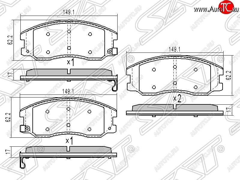 1 669 р. Колодки тормозные SAT (передние)  Chevrolet Captiva (2006-2011), Opel Antara (2006-2010)  с доставкой в г. Екатеринбург