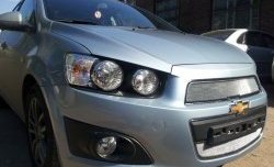 3 199 р. Сетка на бампер Russtal (хром)  Chevrolet Captiva (2013-2016) 2-ой рестайлинг  с доставкой в г. Екатеринбург. Увеличить фотографию 5