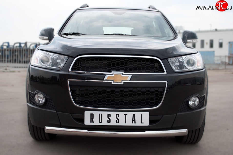 14 999 р. Одинарная защита переднего бампера диаметром 63 мм Russtal Chevrolet Captiva 1-ый рестайлинг (2011-2013)  с доставкой в г. Екатеринбург