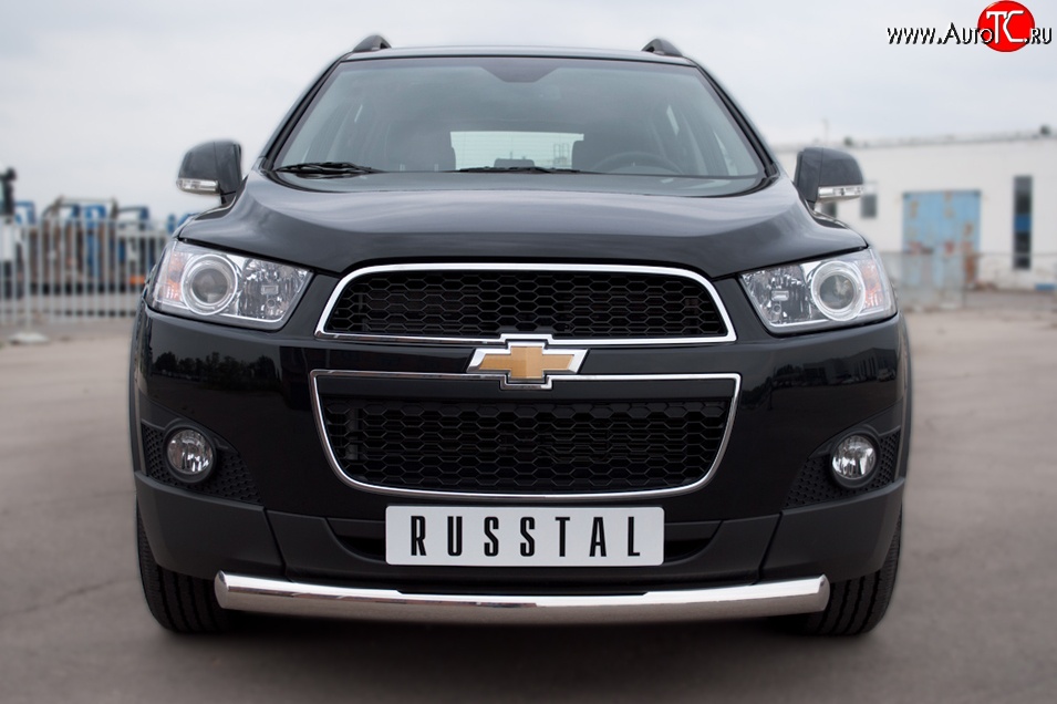 15 999 р. Одинарная защита переднего бампера диаметром 76 мм Russtal Chevrolet Captiva 1-ый рестайлинг (2011-2013)  с доставкой в г. Екатеринбург