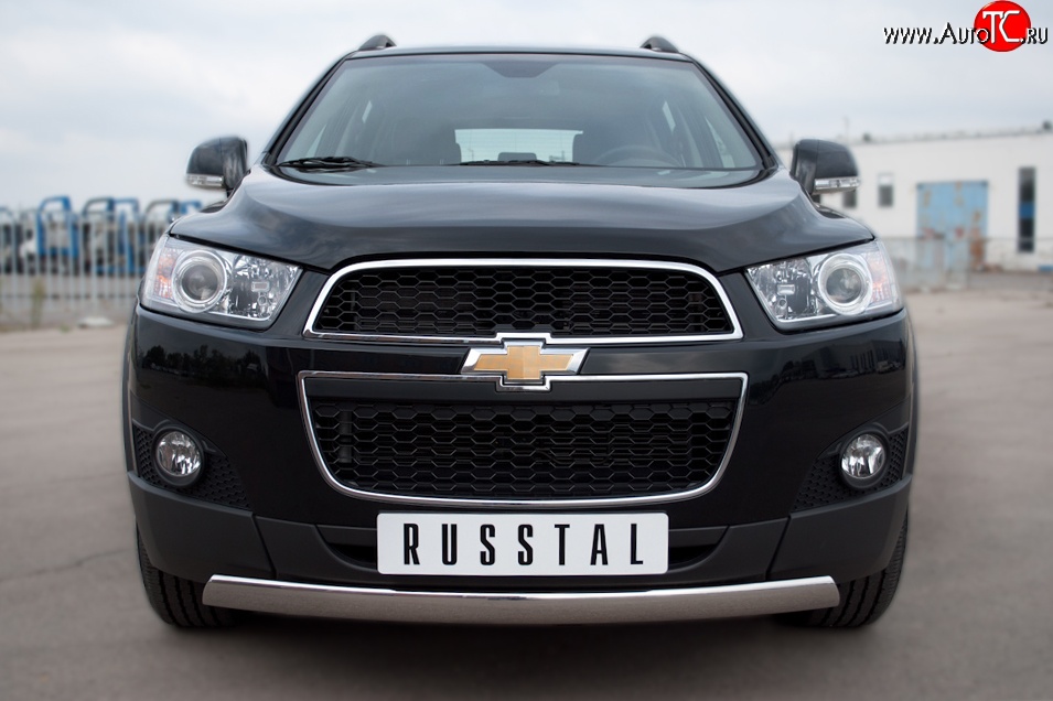 14 999 р. Защита переднего бампера (Ø75х42 мм, нержавейка) Russtal Chevrolet Captiva 1-ый рестайлинг (2011-2013)  с доставкой в г. Екатеринбург