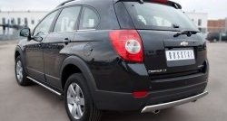 4 879 р. Защита заднего бампера (Ø75x42 мм, нержавейка) Russtal Chevrolet Captiva 1-ый рестайлинг (2011-2013)  с доставкой в г. Екатеринбург. Увеличить фотографию 4