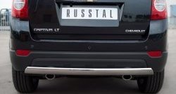 4 879 р. Защита заднего бампера (Ø75x42 мм, нержавейка) Russtal  Chevrolet Captiva (2011-2013) 1-ый рестайлинг  с доставкой в г. Екатеринбург. Увеличить фотографию 1