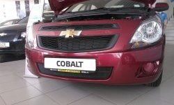 2 089 р. Нижняя сетка на бампер Russtal (черная)  Chevrolet Cobalt (2011-2016) седан дорестайлинг  с доставкой в г. Екатеринбург. Увеличить фотографию 2