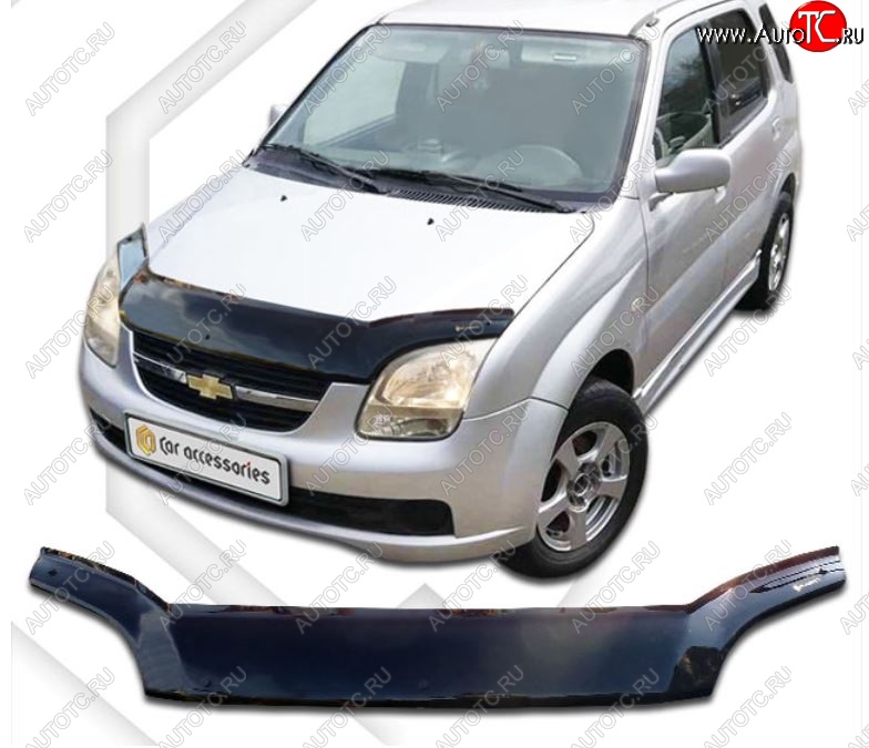 1 999 р. Дефлектор капота (правый руль) CA-Plastic  Chevrolet Cruze  HR51S,HR81S (2001-2008) хэтчбек (Япония) (Classic черный, Без надписи)  с доставкой в г. Екатеринбург