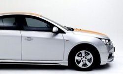 3 999 р. Накладка на передний бампер Extrime Chevrolet Cruze J300 седан дорестайлинг (2009-2012) (Неокрашенная)  с доставкой в г. Екатеринбург. Увеличить фотографию 2