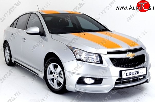 3 999 р. Накладка на передний бампер Extrime Chevrolet Cruze J300 седан дорестайлинг (2009-2012) (Неокрашенная)  с доставкой в г. Екатеринбург