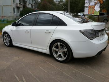 4 099 р. Пороги накладки пластиковые CT Chevrolet Cruze J305 хэтчбек дорестайлинг (2009-2012) (Неокрашенные)  с доставкой в г. Екатеринбург. Увеличить фотографию 2