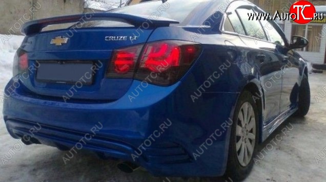 6 699 р. Задний бампер Sport Chevrolet Cruze J300 седан дорестайлинг (2009-2012) (Неокрашенный)  с доставкой в г. Екатеринбург