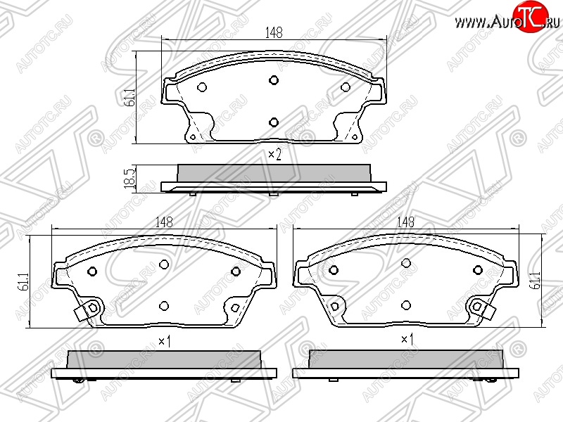 1 299 р. Колодки тормозные передние SAT (диски 300мм) Chevrolet Aveo T250 седан рестайлинг (2006-2011)  с доставкой в г. Екатеринбург