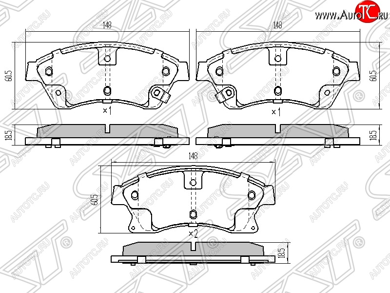 1 489 р. Колодки тормозные передние SAT (диски 276мм) Opel Astra J универсал дорестайлинг (2009-2012)  с доставкой в г. Екатеринбург