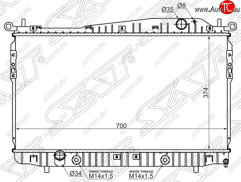 7 999 р. Радиатор двигателя SAT (пластинчатый, 1.8/2.0/2.5, АКПП/МКПП)  Chevrolet Epica  V250 - Evanda  с доставкой в г. Екатеринбург