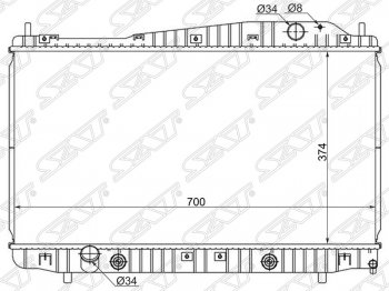 Радиатор двигателя SAT (пластинчатый, 1.8/2.0/2.5, АКПП) Chevrolet Epica V250 (2006-2012)