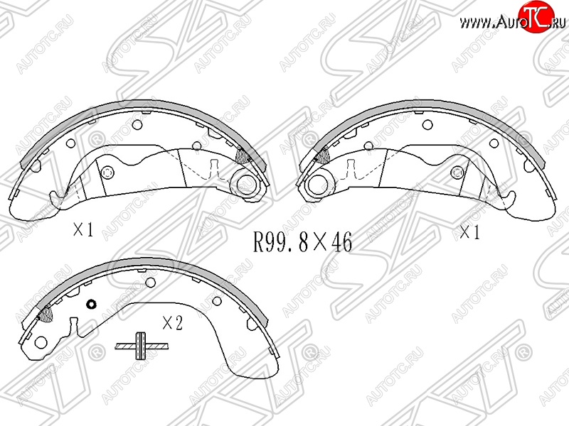 1 559 р. Колодки тормозные SAT (задние)  Daewoo Nexia  рестайлинг (2008-2015)  с доставкой в г. Екатеринбург