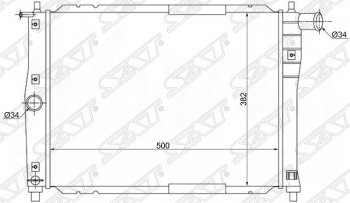 Радиатор двигателя SAT (пластинчатый, МКПП) Daewoo Sense Т100 седан (1997-2008)