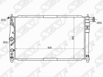 Радиатор двигателя SAT ( (пластинчатый, 1.3/1.5/1.6, АКПП, кондиционер) Daewoo Sense Т100 седан (1997-2008)