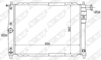 3 199 р. Радиатор двигателя SAT (трубчатый, МКПП, без кондиционера) Daewoo Sense Т100 седан (1997-2008)  с доставкой в г. Екатеринбург. Увеличить фотографию 1