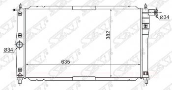 3 199 р. Радиатор двигателя SAT (трубчатый, 1.3/1.5/1.6, МКПП, кондиционер) Daewoo Sense Т100 седан (1997-2008)  с доставкой в г. Екатеринбург. Увеличить фотографию 1