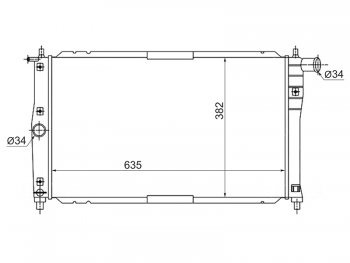 Радиатор двигателя SAT (трубчатый, 1.3/1.5/1.6, МКПП, кондиционер). Daewoo Sense Т100 седан (1997-2008)