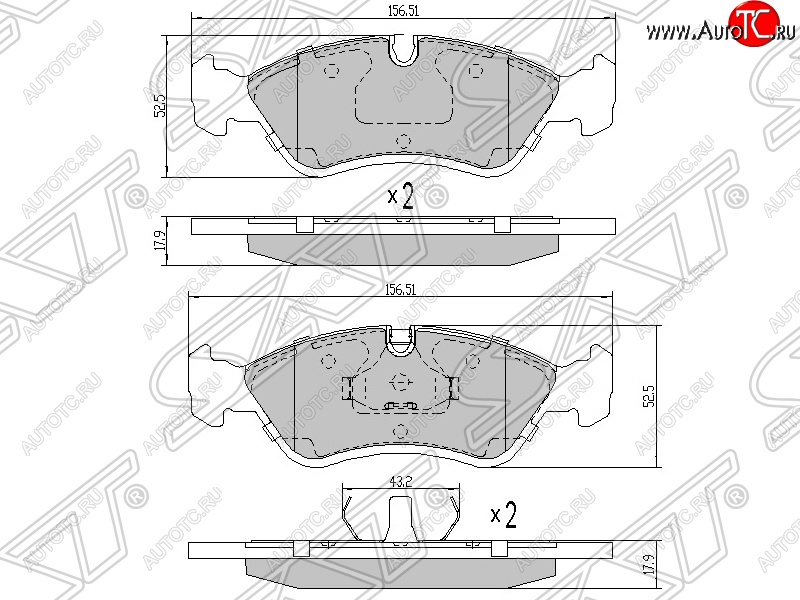 1 189 р. Колодки тормозные SAT (передние) Daewoo Lanos T100 дорестайлинг, седан (1997-2002)  с доставкой в г. Екатеринбург