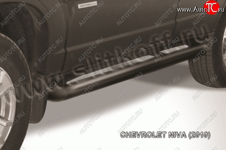 11 749 р. Защита порогов d76 труба Slitkoff Chevrolet Niva 2123 рестайлинг (2009-2020) (Нержавейка, Полированная)  с доставкой в г. Екатеринбург