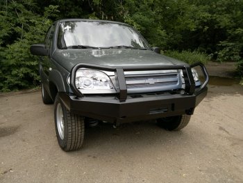 38 999 р. Бампер передний силовой РИФ Chevrolet Niva 2123 дорестайлинг (2002-2008) (С защитной дугой)  с доставкой в г. Екатеринбург. Увеличить фотографию 3