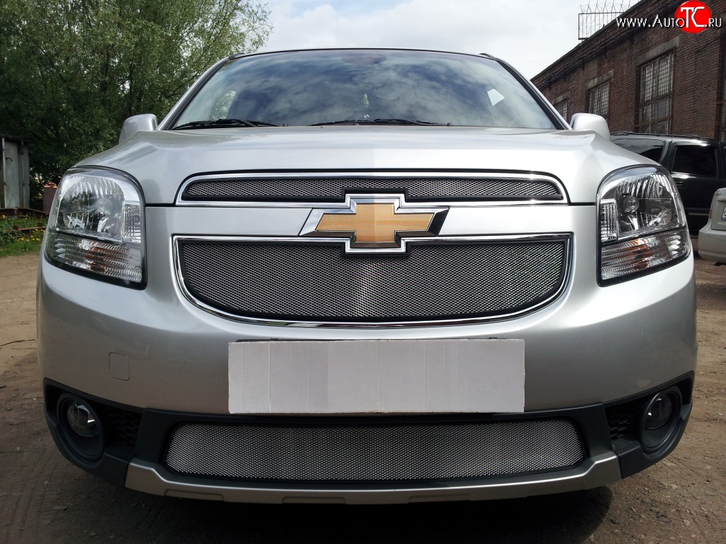 1 539 р. Сетка в решетку радиатора (нижняя) Russtal  Chevrolet Orlando (2011-2018) (хром)  с доставкой в г. Екатеринбург