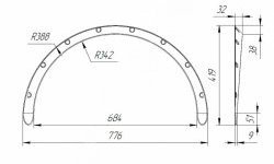 Универсальные накладки на колёсные арки RA (30 мм) Mazda Premacy (1999-2004) ()