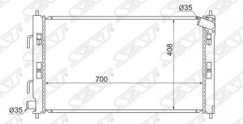 Радиатор двигателя SAT (трубчатый, 1.6/1.5 под автомат) Mitsubishi Lancer 10 седан дорестайлинг (2007-2010)