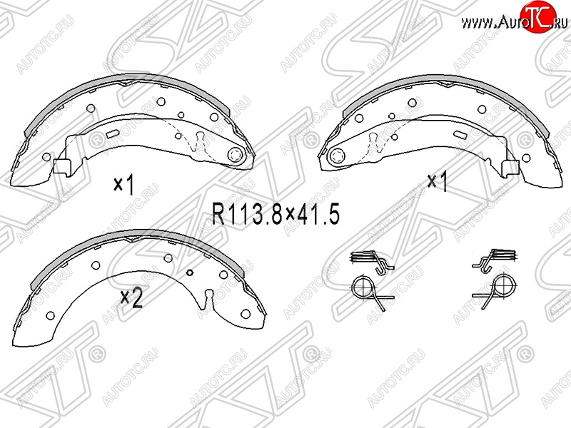 1 739 р. Колодки тормозные SAT (задние, барабанные) Peugeot Partner B9 1-ый рестайлинг (2012-2015)  с доставкой в г. Екатеринбург