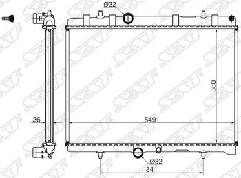 Радиатор двигателя SAT (пластинчатый, 1.6T/1.6D/2.0D/1.8/2.0/2.0D, МКПП/АКПП) Peugeot 308 T9 хэтчбек 5 дв. дорестайлинг (2013-2018)