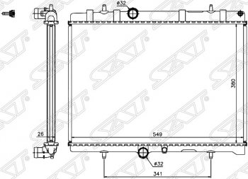 Радиатор двигателя SAT (трубчатый, МКПП/АКПП, 1.6D/1.8/2.0/2) Peugeot 308 T9 хэтчбек 5 дв. дорестайлинг (2013-2018)